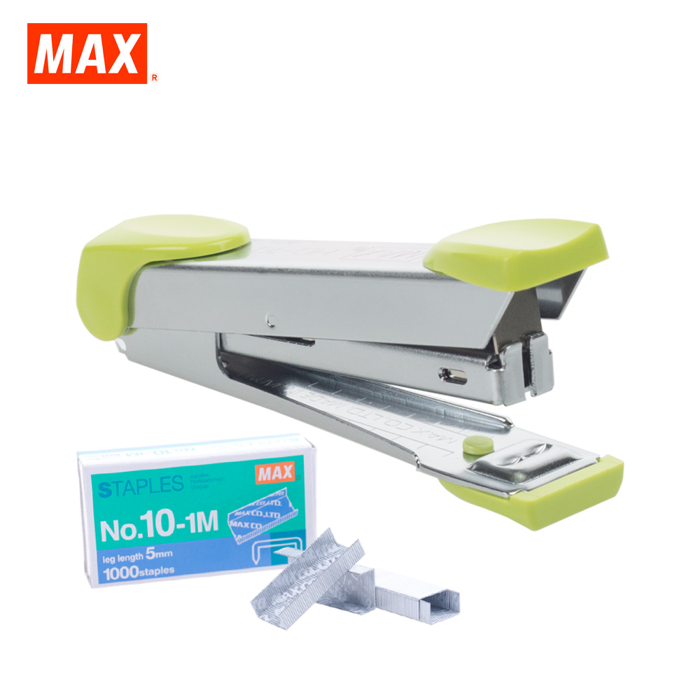 Max Stapler HD-10K - Light Green Office Stapler for Quality and Efficiency